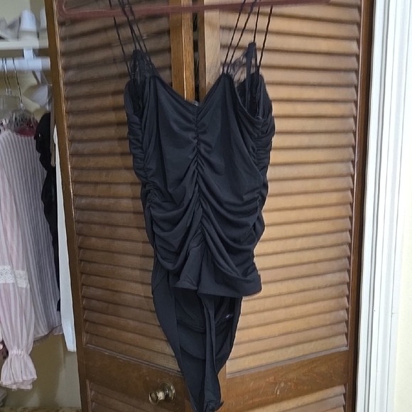 Black Ruched lingerie Bodysuit NEW - Picture 8 of 8
